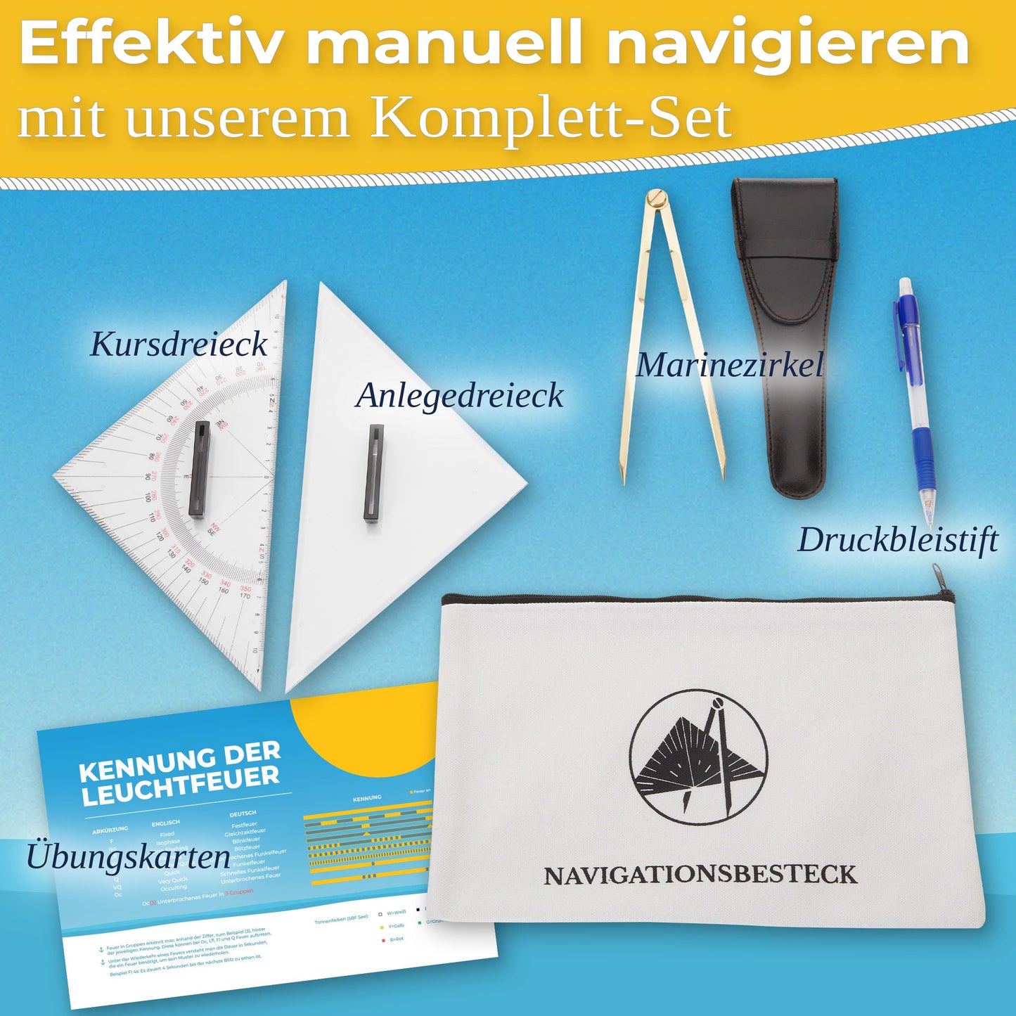 Navigationsbesteck für den Sportbootführerschein & SKS