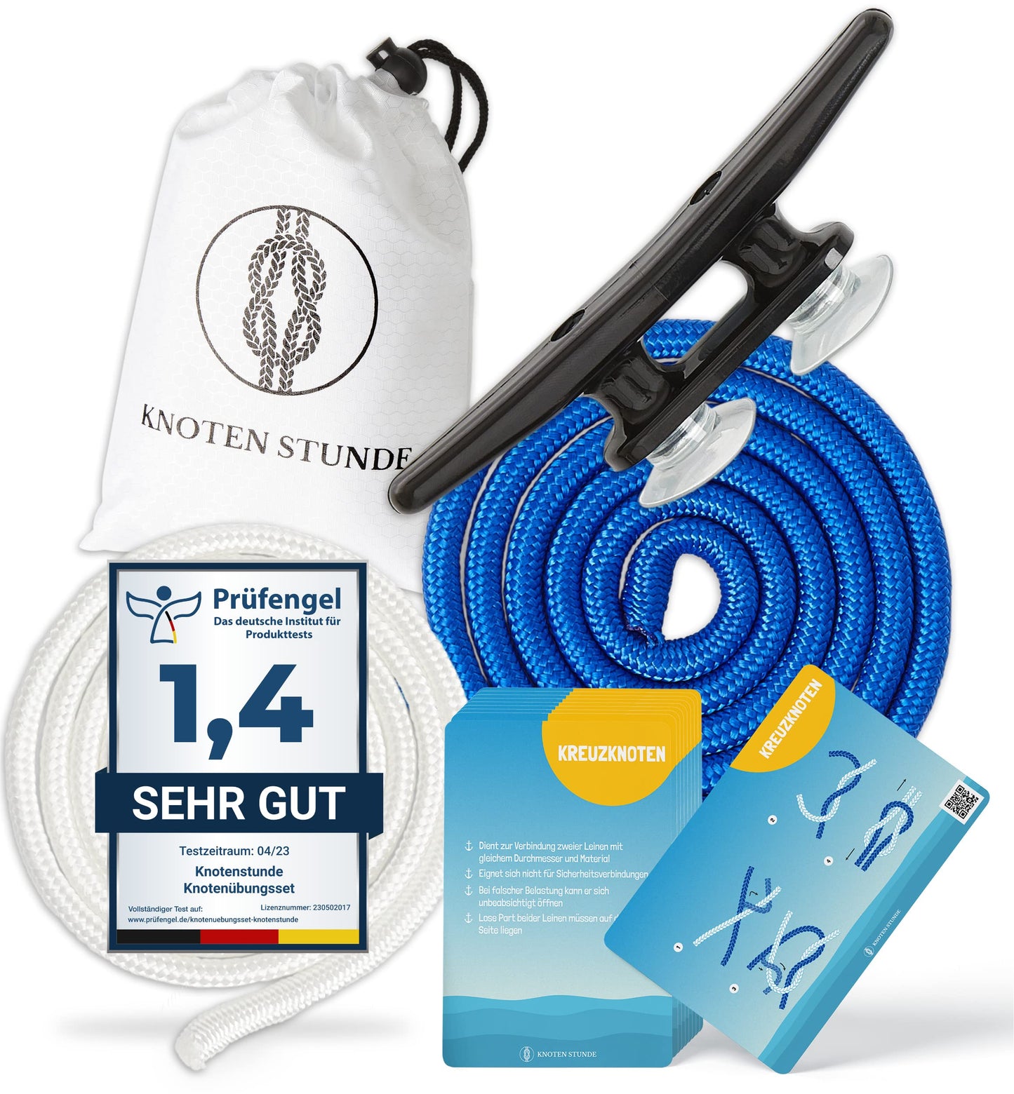 Knoten Übungsset für den SBF See/Binnen & SKS - 11 Knoten inkl. Roringstek